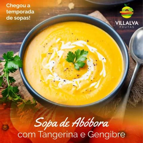 Sopa de Abóbora com Tangerina e Gengibre